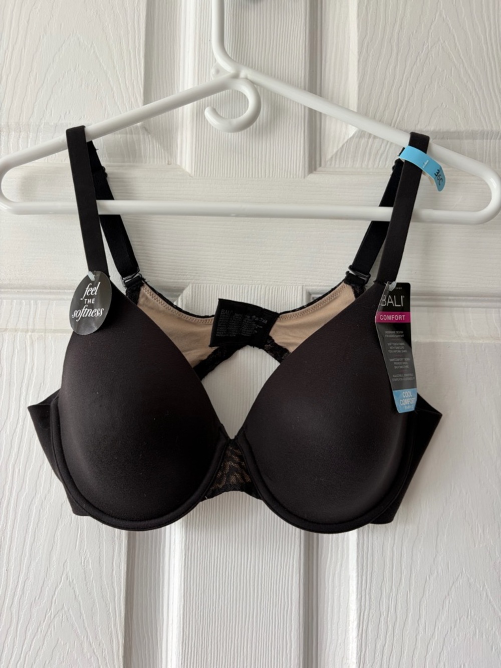 NWT Bali Comfort Black T-Shirt Underwire Bra